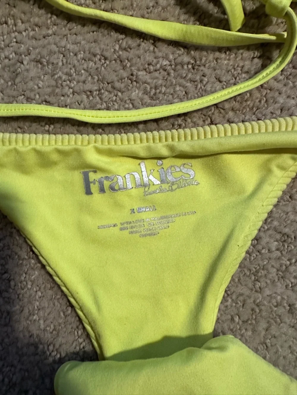 Frankie’s Bikinis Willa ribbed bikini set neon yellow